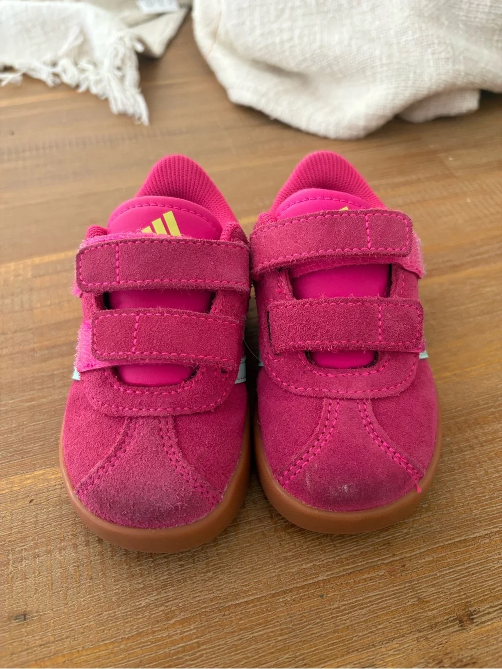 Toddler pink Suede Velcro Sneakers adidas
